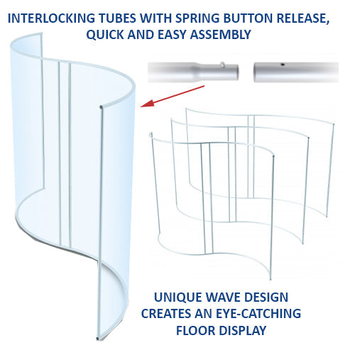 10' Wide Extra Large Wave-Shaped Banner Stands (8' x 18" Deep)