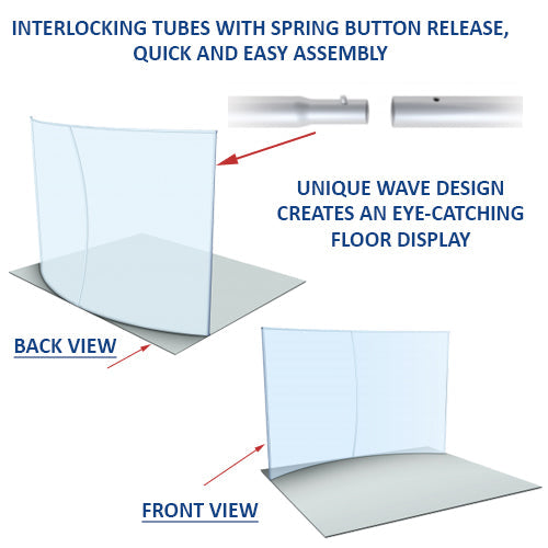 117" Wide Extra Large Curved Banner Stands (10' High x 33" Deep)