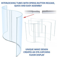 12' Wide Extra Large Wave-Shaped Banner Stands (6' x 20" Deep)