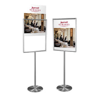 16x16 Deluxe Hospitality Sign Holder Floorstand Displays + Satin Aluminum Finish