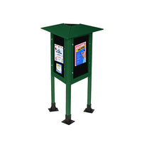 ECO-Design 3-Sided Kiosk 28x42 Outdoor Freestanding Information Message Boards | Faux Wood
