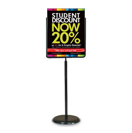 24 x 36 Literature Poster Sign Stand Pedestal Holder | Black Aluminum