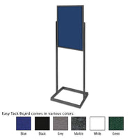 OPEN FACE SINGLE SIDED PEDESTAL 22 x 28 EASY-TACK FLOOR STAND (IN A BLACK ALUMINUM FINISH)