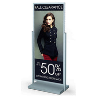 22x56 Large Poster Display Floor Stand | Top Loading Sign Holder with Two-Sided Viewing