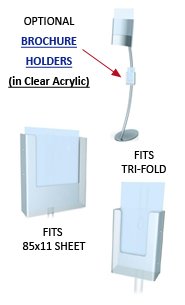 8.5x11 Eclipse Floor Sign Frame Sign Stand with 8.5 x 11 Slide-In Frame