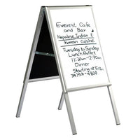 A-Board Dry Erase Whiteboard 22x28 Silver A-Frame Sidewalk Sign Holder