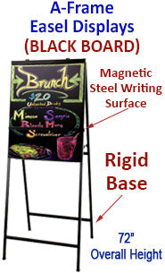 A-Frame Easel Displays - Black Magnetic Steel Board (Rigid Legs)