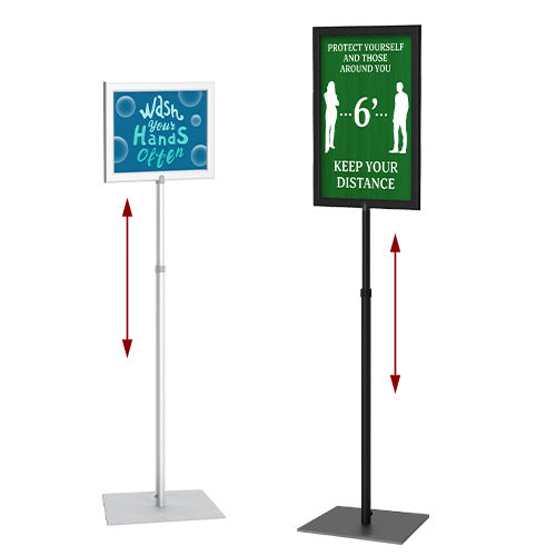 ADJUSTABLE SIGN HOLDER 11x14 FRAME IN VERTICAL FORMAT (SHOWN in SILVER)