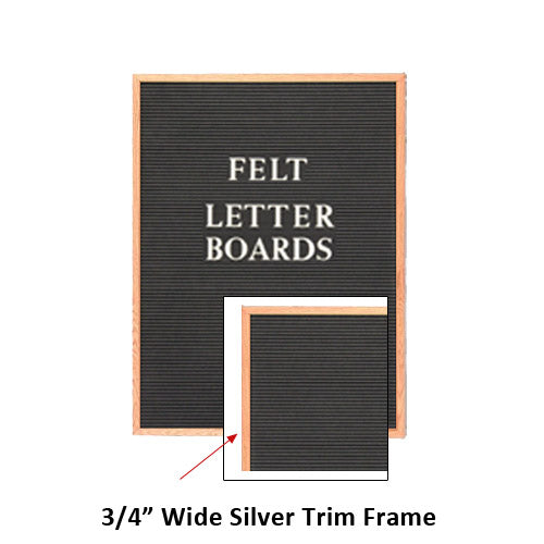 18 x 14 FELT LETTER BOARD with 3/4" WIDE OAK WOOD TRIM