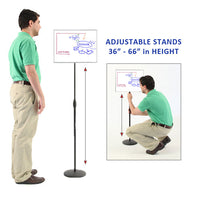 ADJUSTABLE PEDESTAL 14 x 18 WHITE BOARD FLOOR STAND