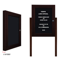 EXTRA LARGE Outdoor Enclosed Letter Boards with Lights + 2 Leg Posts | Radius Edge Cabinet