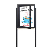 XL SwingCase "Weather-Resistant Outdoor Dry Erase Whiteboard with Posts and LED Lights | 15+ Sizes