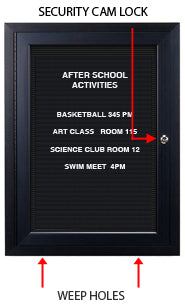 Extra Large Outdoor Enclosed Letter Boards with Leg Posts | Single Door Locking Message Board