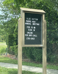 36" x 36" Outdoor Message Center Letter Board | LEFT Hinged - Single Door with Posts Information Board - SIZES REFER TO VIEWABLE AREA