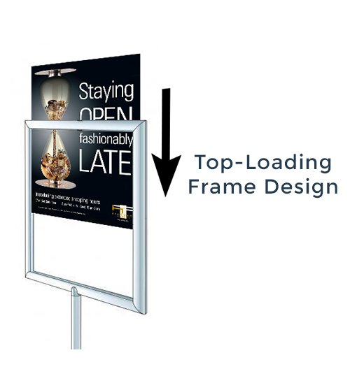 TOP LOADING SIGN FRAME ACCEPTS POSTERS 22x28