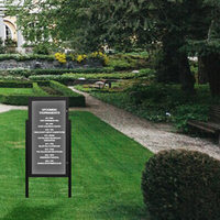 EXTREME WeatherPLUS Freestanding Extra-Large LED-Illuminated Outdoor Enclosed Letter Boards with Radius Edge | Shown in Black finish with Grey Letterboard Panel