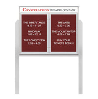 Two Door Freestanding 52x40 Weatherproof Enclosed Outdoor Message Center Letter Boards with Header