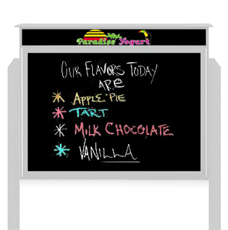 24" x 24"  Outdoor Message Center - Magnetic Black Dry Erase Board with Header and Posts