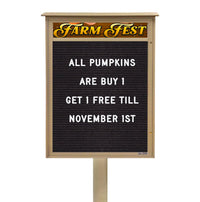 11x17 Standing Outdoor Message Center with Letter Board with Header