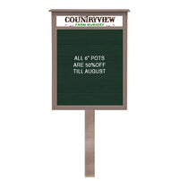 8.5x11 Standing Outdoor Message Center with Letter Board with Header