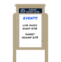 36" x 60" Freestanding Outdoor Message Center - Magnetic White Dry Erase Board with Header