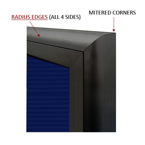 RADIUS EDGES WITH MITERED CORNERS (SHOWN IN BLACK)