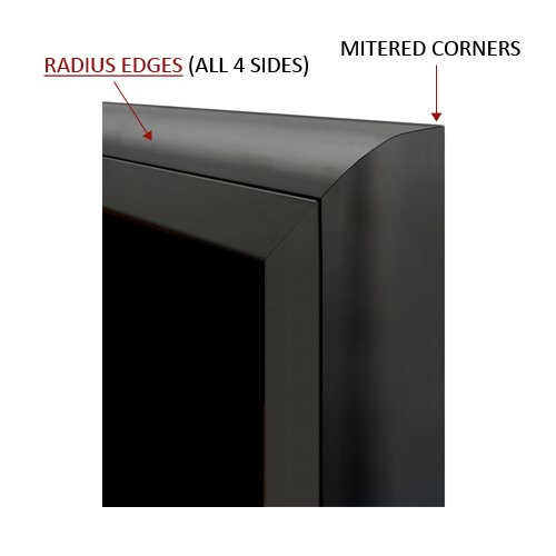 RADIUS EDGES WITH MITERED CORNERS (SHOWN IN BLACK) 