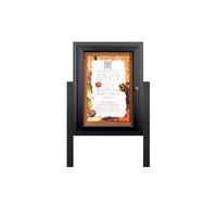 Outdoor Enclosed Menu Case with Posts | Restaurant Menu Display with Lockable Single Door in 15 Sizes