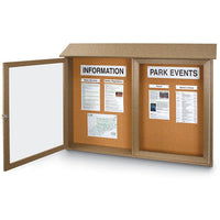 60x30 Message Center Hinged with 2 Doors (OPEN VIEW) - POSTS INCLUDED