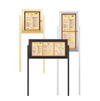 Outdoor Enclosed Menu Cases with Leg Posts for 11" x 14" Portrait Menu Sizes