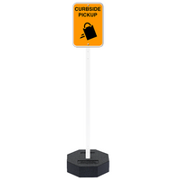 60 LBS Outdoor Portable Parking Lot Sign with 60" Post | Shown with White Post