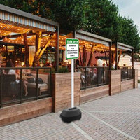 24" Rocking Outdoor Portable Parking Lot Sign with 60" Post | Shown with White Post