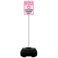 24" Rocking Outdoor Portable Parking Lot Sign | 72" Post