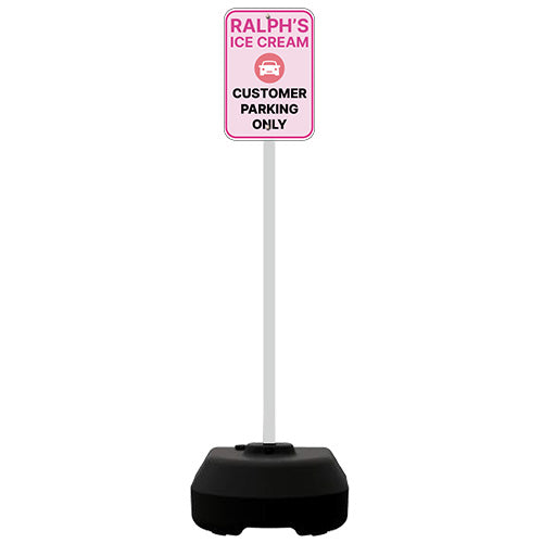 24" Rocking Outdoor Portable Parking Lot Sign | 72" Post