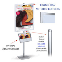 POSTO-STAND 8 Foot Snap Frame Poster Sign Stand 24x36 (SINGLE SIDED)