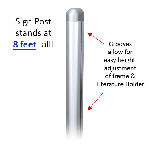 22x56 Slide-In Frame POSTO-STAND is 8 Feet tall and is adjustable 