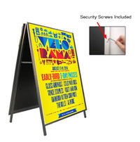 A-Frame 36x72 Sign Holder | with SECURITY SCREWS on Snap Frame 1 1/4" Wide