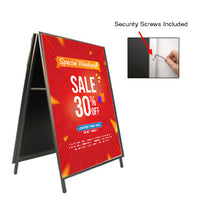 A-Frame 16x24 Sign Holder | with SECURITY SCREWS on Snap Frame 1 1/4" Wide