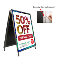 A-Frame 18x24 Sign Holder | with SECURITY SCREWS on Snap Frame 1 1/4" Wide