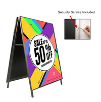 A-Frame 20x20 Sign Holder | with SECURITY SCREWS on Snap Frame 1 1/4" Wide