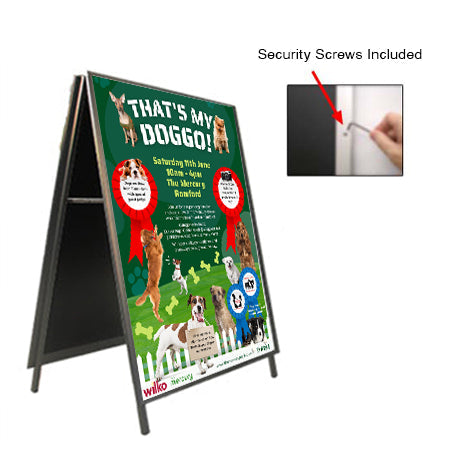 A-Frame 20x24 Sign Holder | with SECURITY SCREWS on Snap Frame 1 1/4" Wide