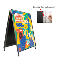 A-Frame 22x28 Sign Holder | with SECURITY SCREWS on Snap Frame 1 1/4" Wide