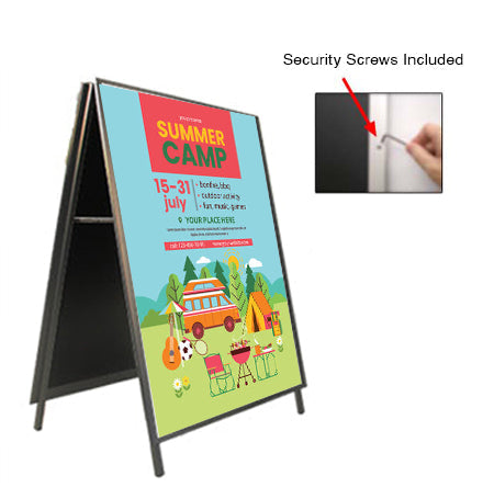 A-Frame 27x40 Sign Holder | with SECURITY SCREWS on Snap Frame 1 1/4" Wide