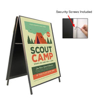 A-Frame 30x30 Sign Holder | with SECURITY SCREWS on Snap Frame 1 1/4" Wide