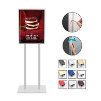 Double Pole Poster Floor Stand 36x42 Sign Holder with SECURITY SCREWS on Snap Frame 1 1/4" Wide