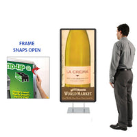 Double Pole Floor Stand 48x72 Sign Holder | Snap Frame (with Radius Corners)