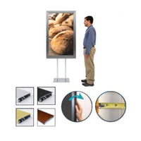 Double Pole Floor Stand 36x36 Sign Holder | Snap Frame 2 1/2" Wide