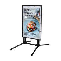 STREET-MASTER™ Pavement Sidewalk Sign with Flexible Spring Feet Holds 24 x 36 Vinyl Banner + Stands Up to 30mph Winds