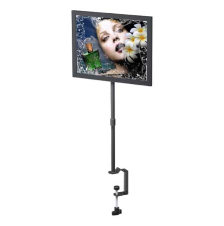 Countertop Clamp Frame Display with 8 1/2 x 11 Signage Frame + Adjustable Height 11" to 18"