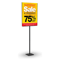 8 1/2 x 11 Lightweight Countertop Pedestal Sign Stand - Single-Sided With Fixed Height Post 18"